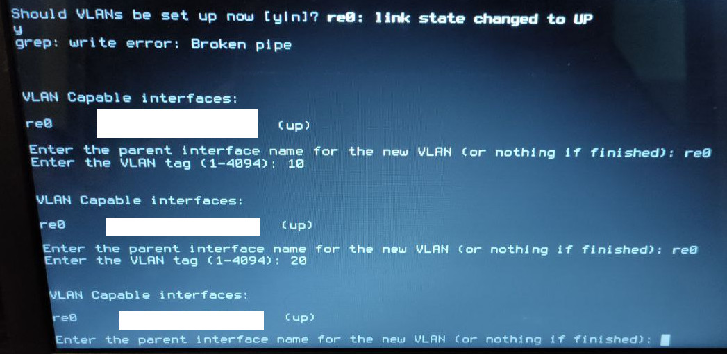 pfSense VLAN setup prompt